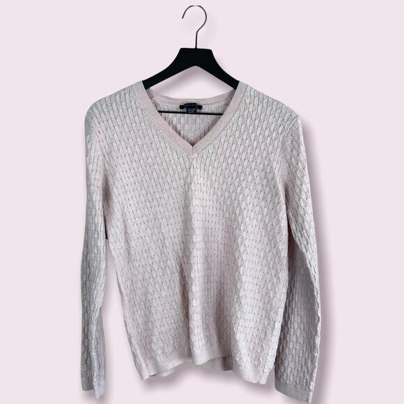 Tommy Hilfiger Pale Pink Fitted Knit Sweater Size Extra Large - Picture 1 of 7